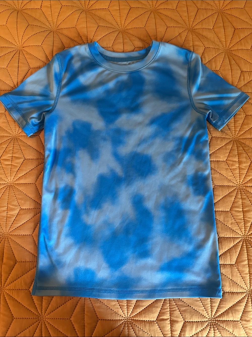 all in motion Blue Tie-Dye Short Sleeve Active Tee dry fit style sz 8/10